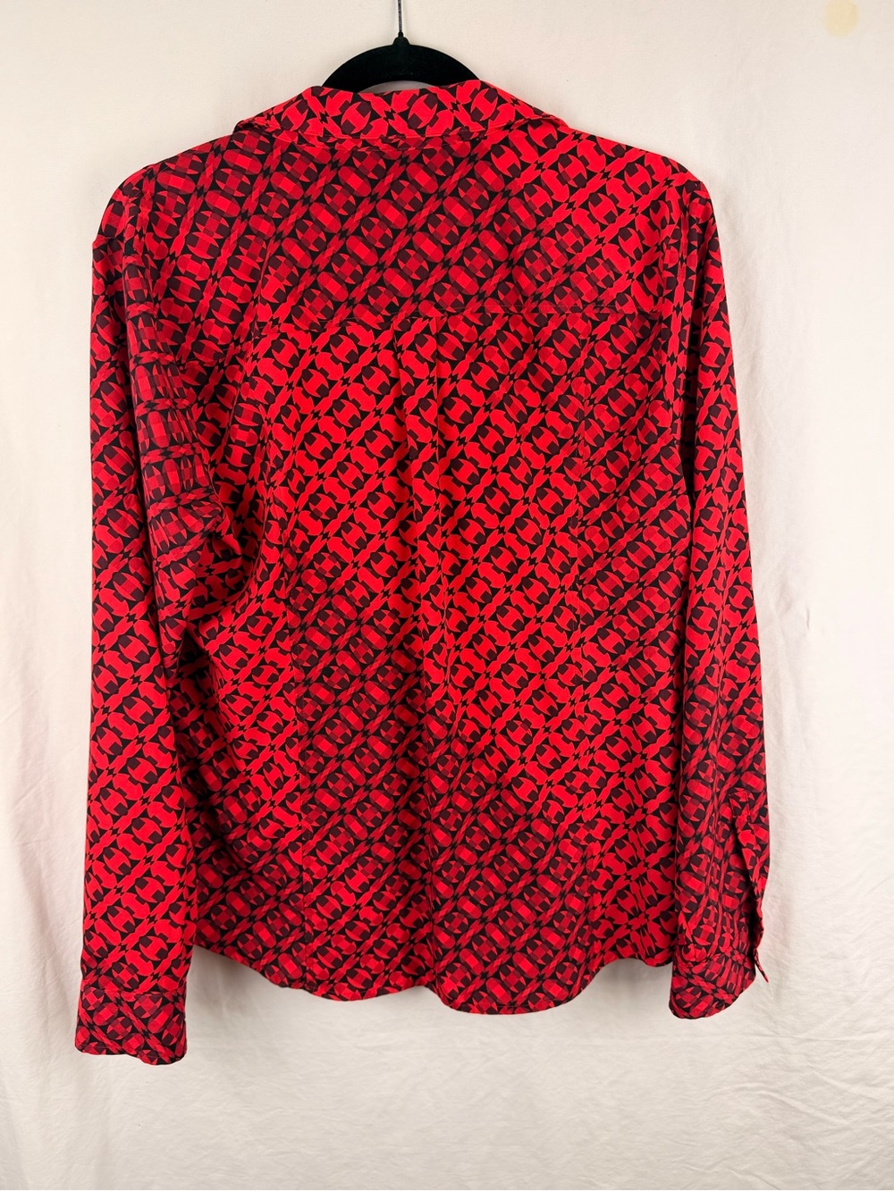 Dana Buchman Red Geometric Button-Down Blouse - Picture 2 of 10
